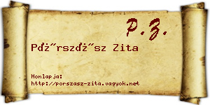 Pórszász Zita névjegykártya