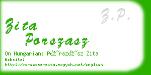 zita porszasz business card